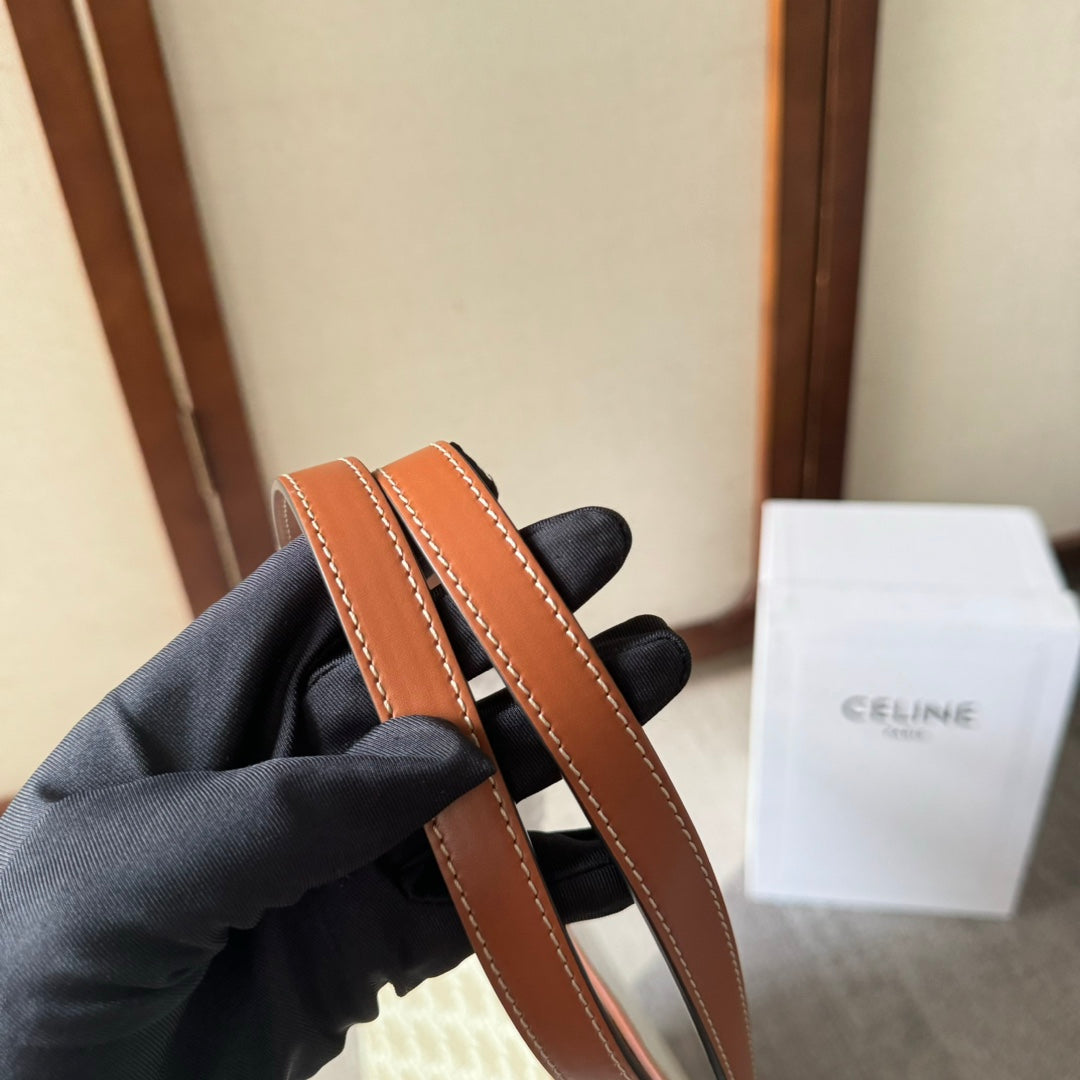 CELINE TRIOMPHE CANVAS 31.5 IN PRINTED CALFSKIN BROWN WHITE