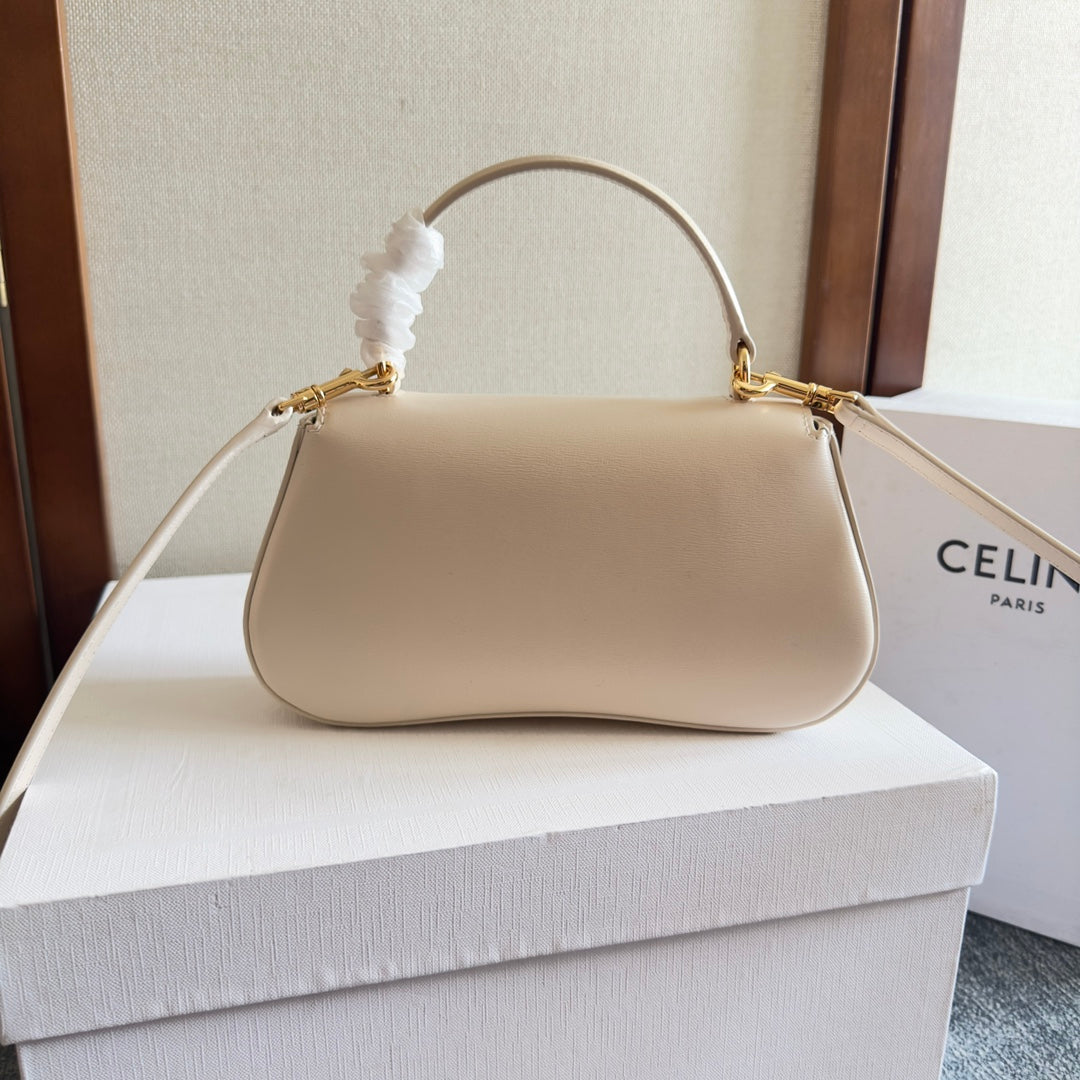 CELINE TEEN LOLA 20 IN WHITE CALFSKIN GOLD HARDWARE