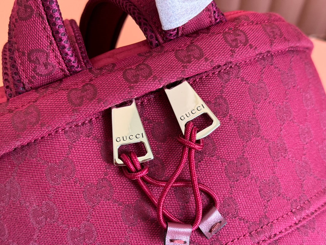 GUCCI MEDIUM BACKPACK 40 IN ROSSO ANCORA RED  CANVAS