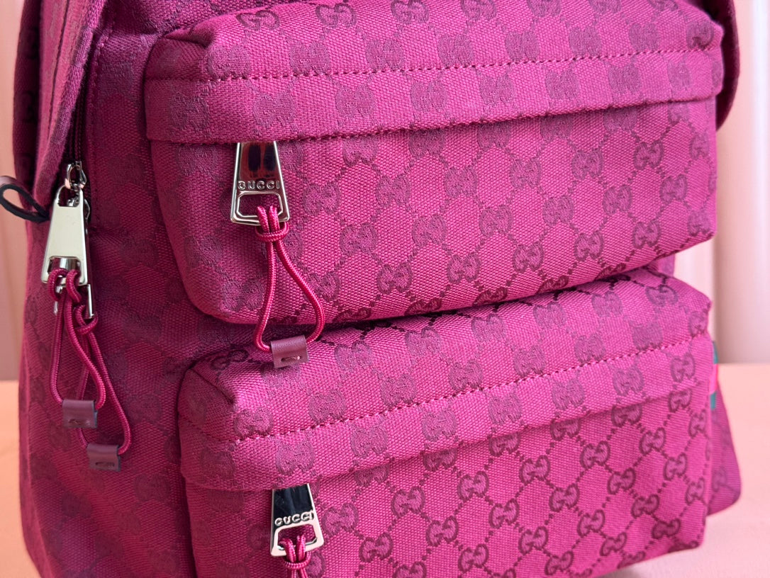 GUCCI MEDIUM BACKPACK 40 IN ROSSO ANCORA RED  CANVAS