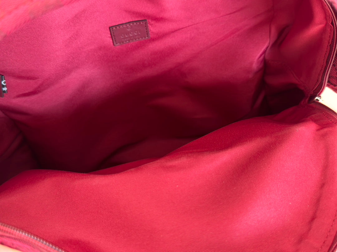 GUCCI MEDIUM BACKPACK 40 IN ROSSO ANCORA RED  CANVAS
