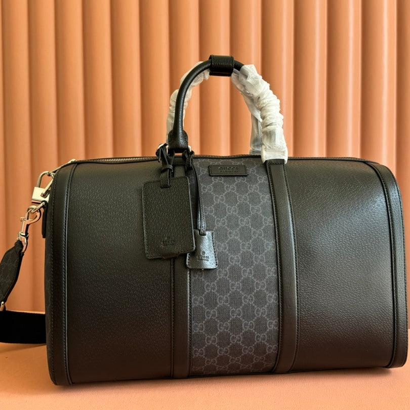 GUCCI JUMBO MEDIUM DUFFLE 44 IN EXTRA DARK GREEN  CALFSKIN