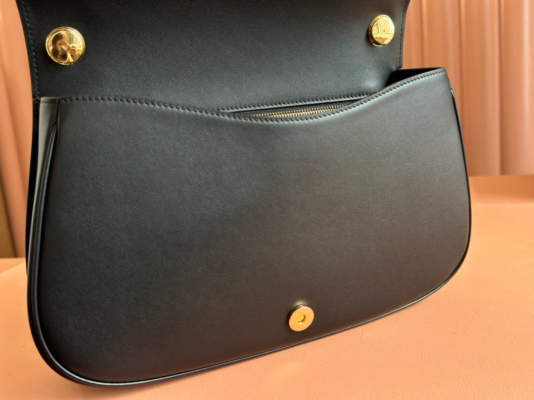 GUCCI BLONDIE LARGE TOP HANDLE BAG 32 IN BLACK CALFSKIN