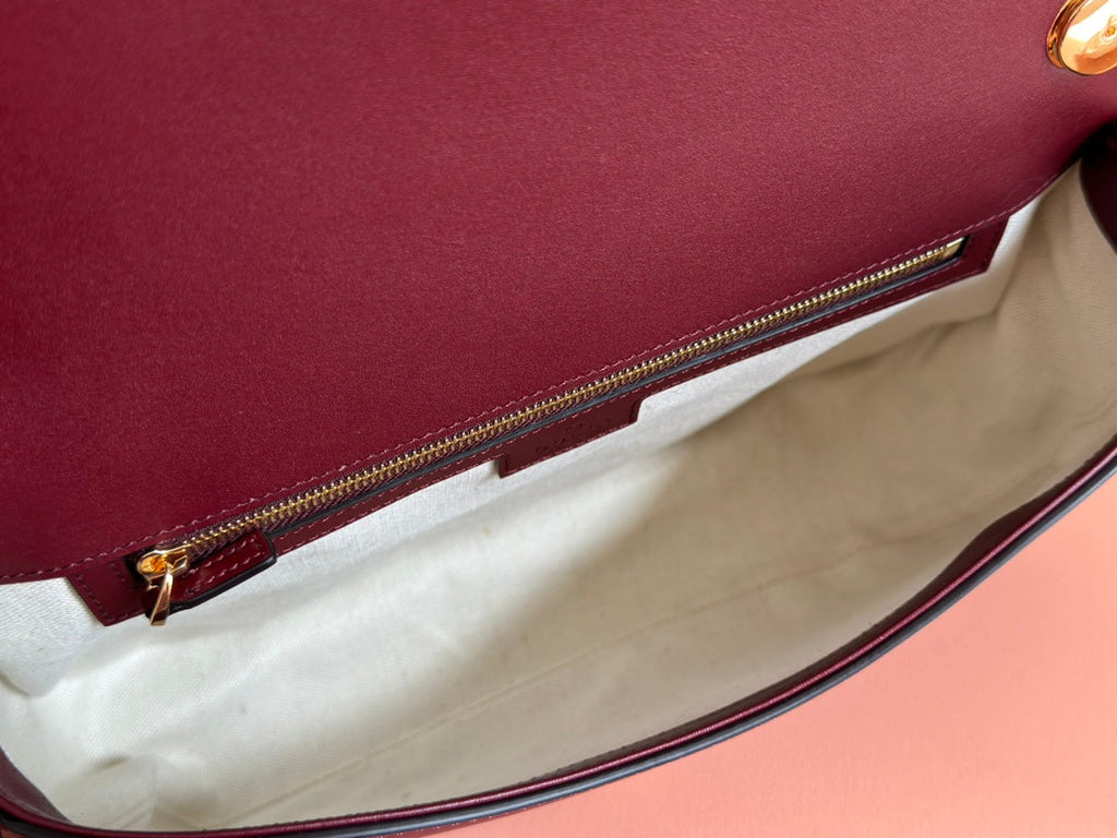 GUCCI 26S BLONDIE BAG 32 IN DARK RED CALFSKIN
