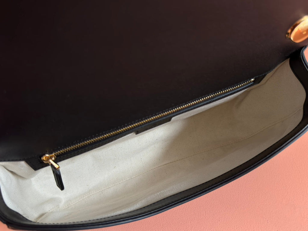 GUCCI 26S BLONDIE BAG 32 IN BLACK CALFSKIN
