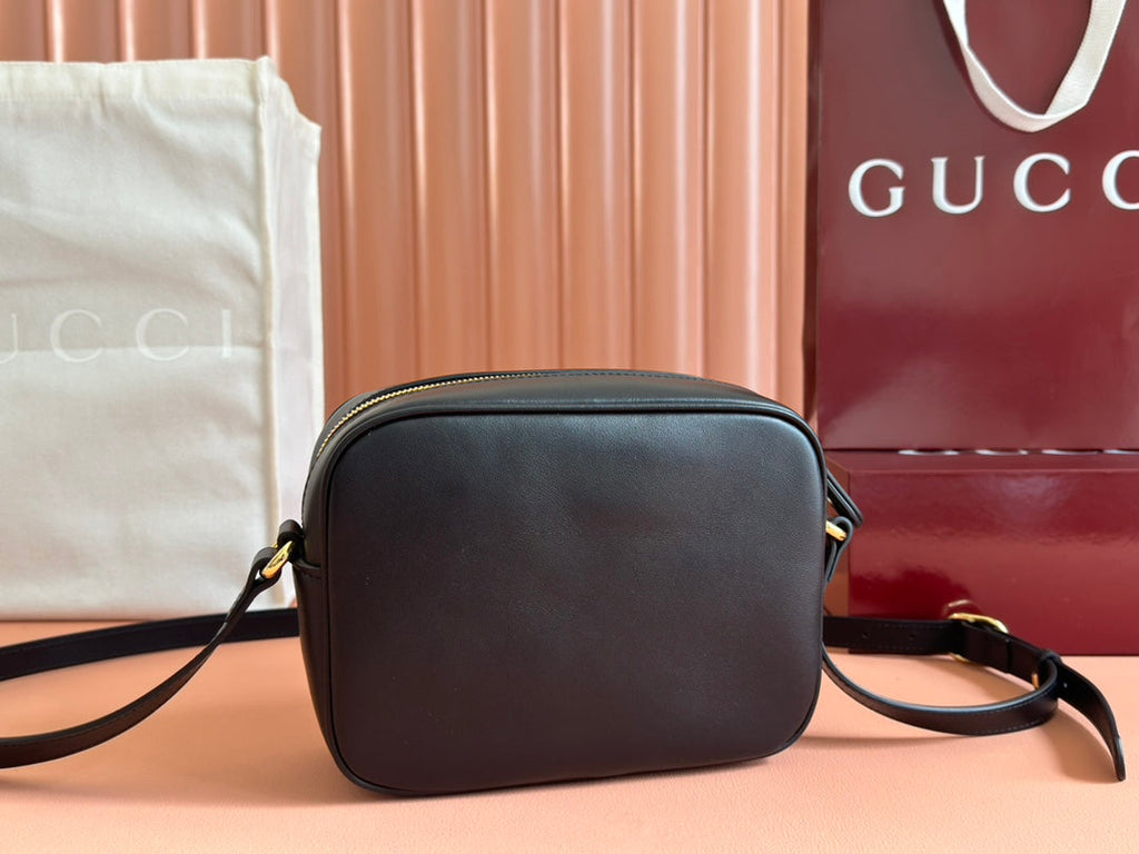 GUCCI BLONDIE SMALL SHOULDER BAG 21 IN BLACK SMOOTH CALFSKIN