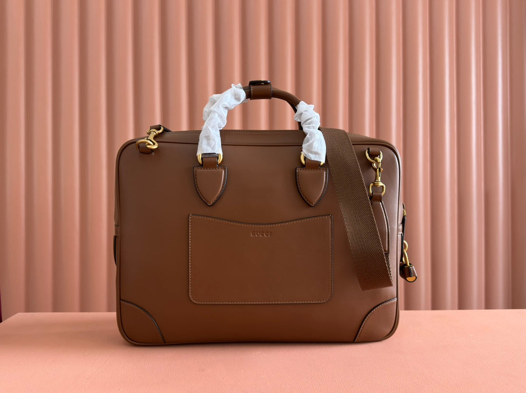 GUCCI MEDIUM BRIEFCASE 40 IN BROWN CALFSKIN