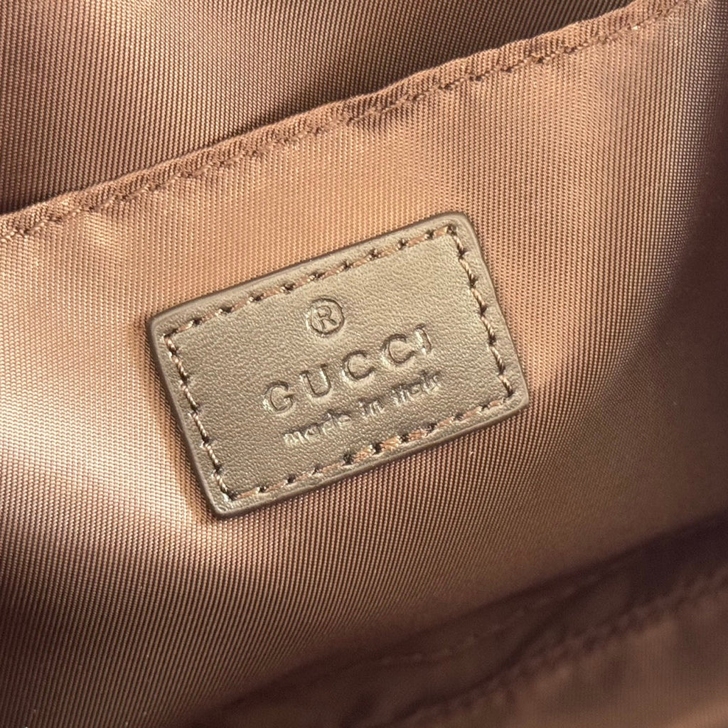 GUCCI SMALL CROSSBODY BAG 23.5 IN BEIGE AND DARK BROWN  CANVAS