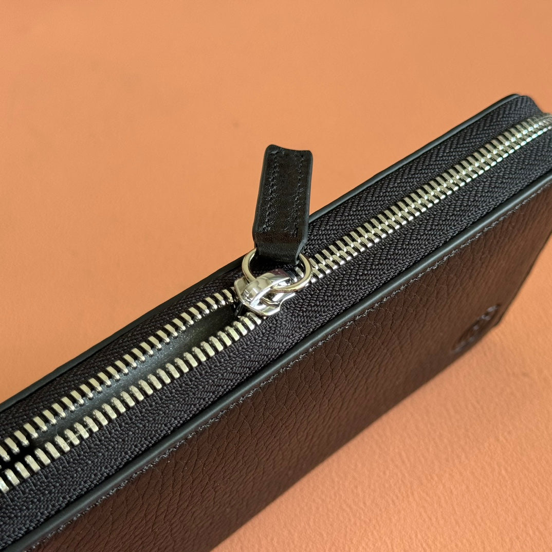 GUCCI MARMONT 19 LONG WALLET IN BLACK CALFSKIN SILVER HARDWARE