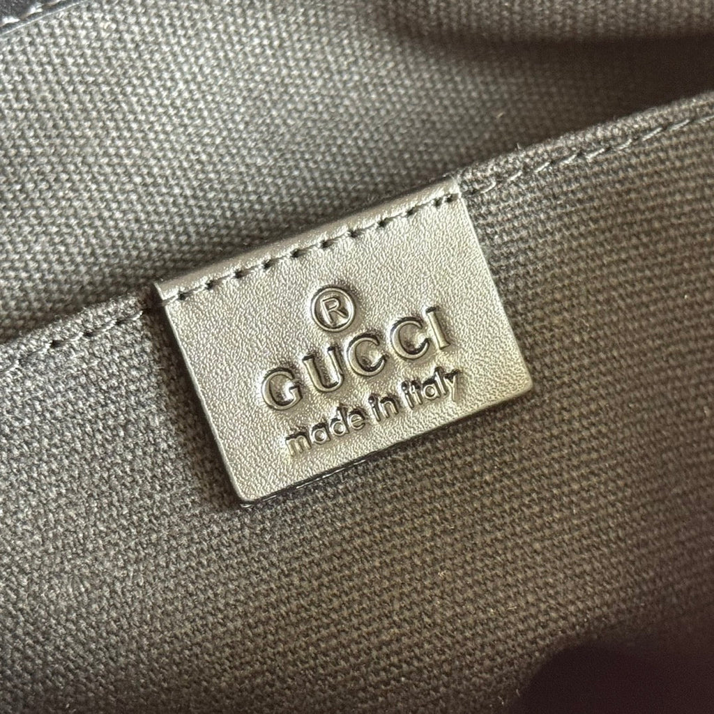 GUCCI SUPREME MESSENGER BAG 23 IN BLACK COATED CANVAS