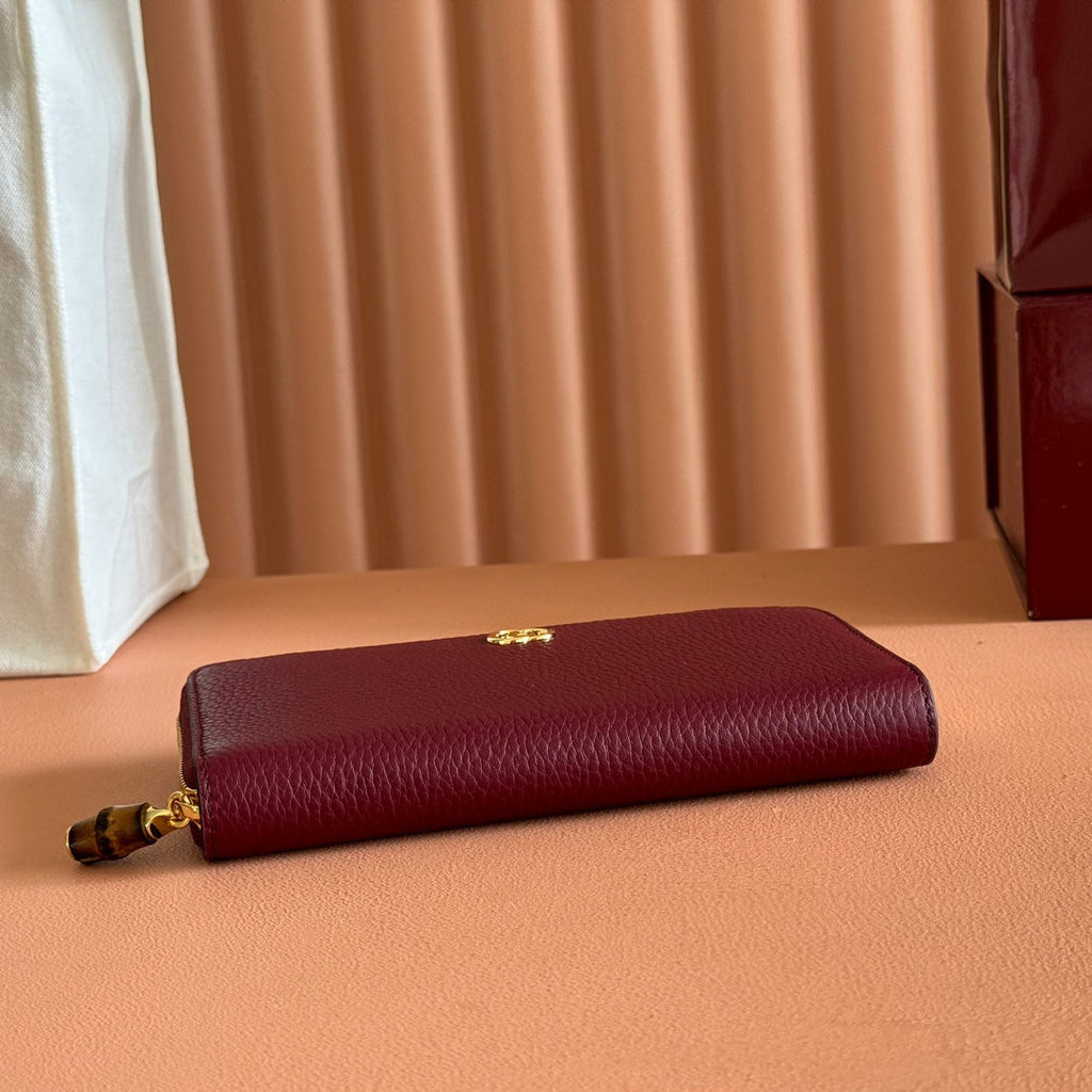 GUCCI 25S MARMONT WALLET 19 IN RED CALFSKIN GOLD HARDWARE
