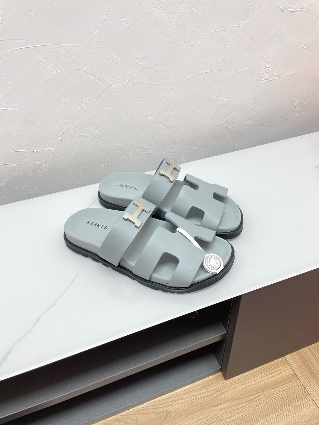 HERMES CHYPRE SANDAL PASTEL BLUE LAMBSKIN WITH H BUCKLE