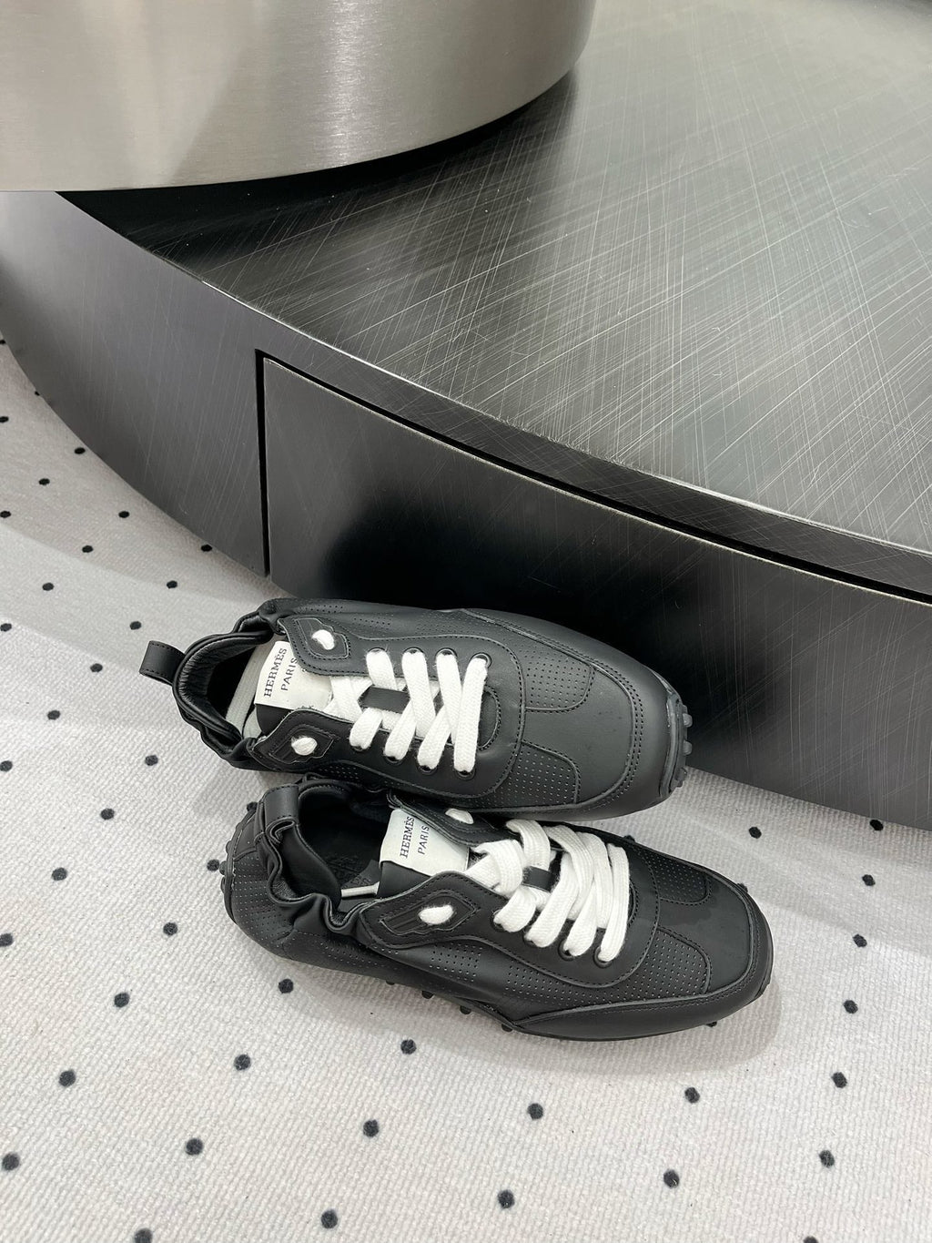 HERMES TRAIL SNEAKER IN BLACK CALFSKIN