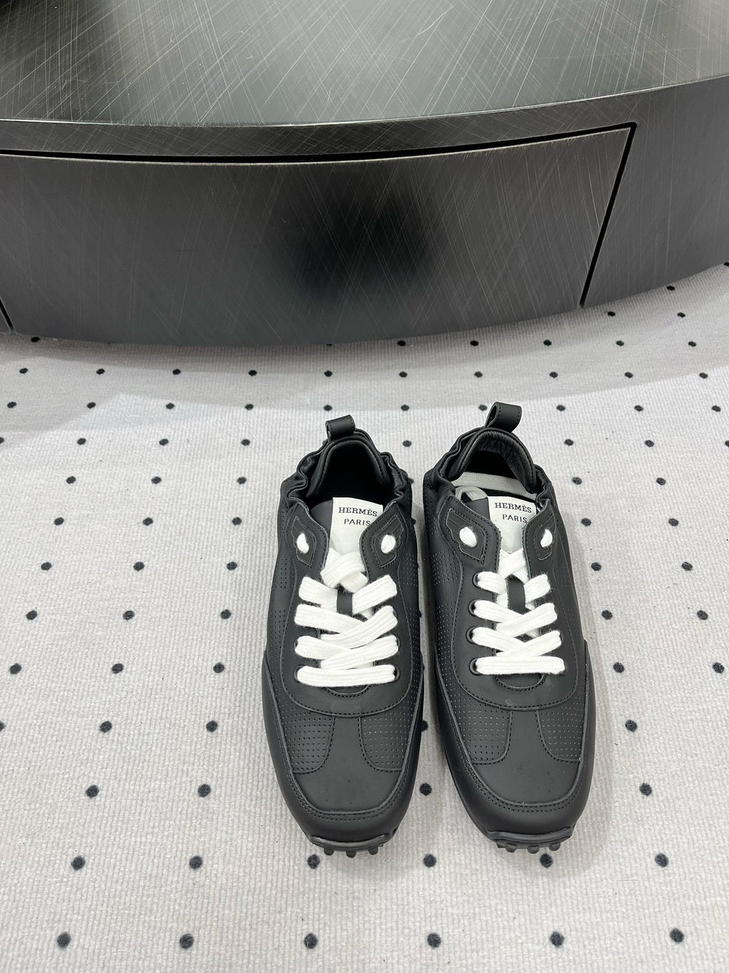 HERMES TRAIL SNEAKER IN BLACK CALFSKIN