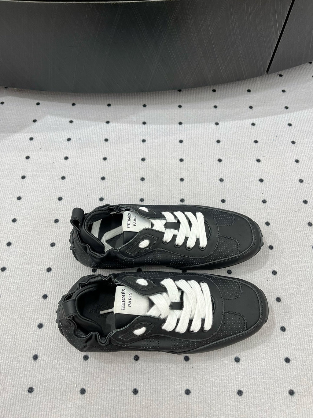 HERMES TRAIL SNEAKER IN BLACK CALFSKIN