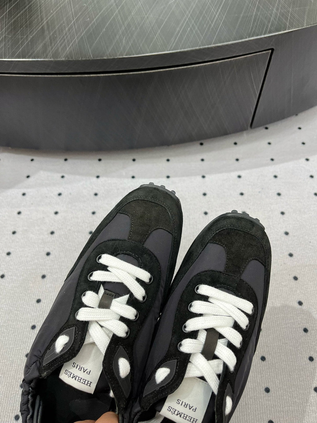 HERMES TRAIL SNEAKER IN BLACK SUEDE