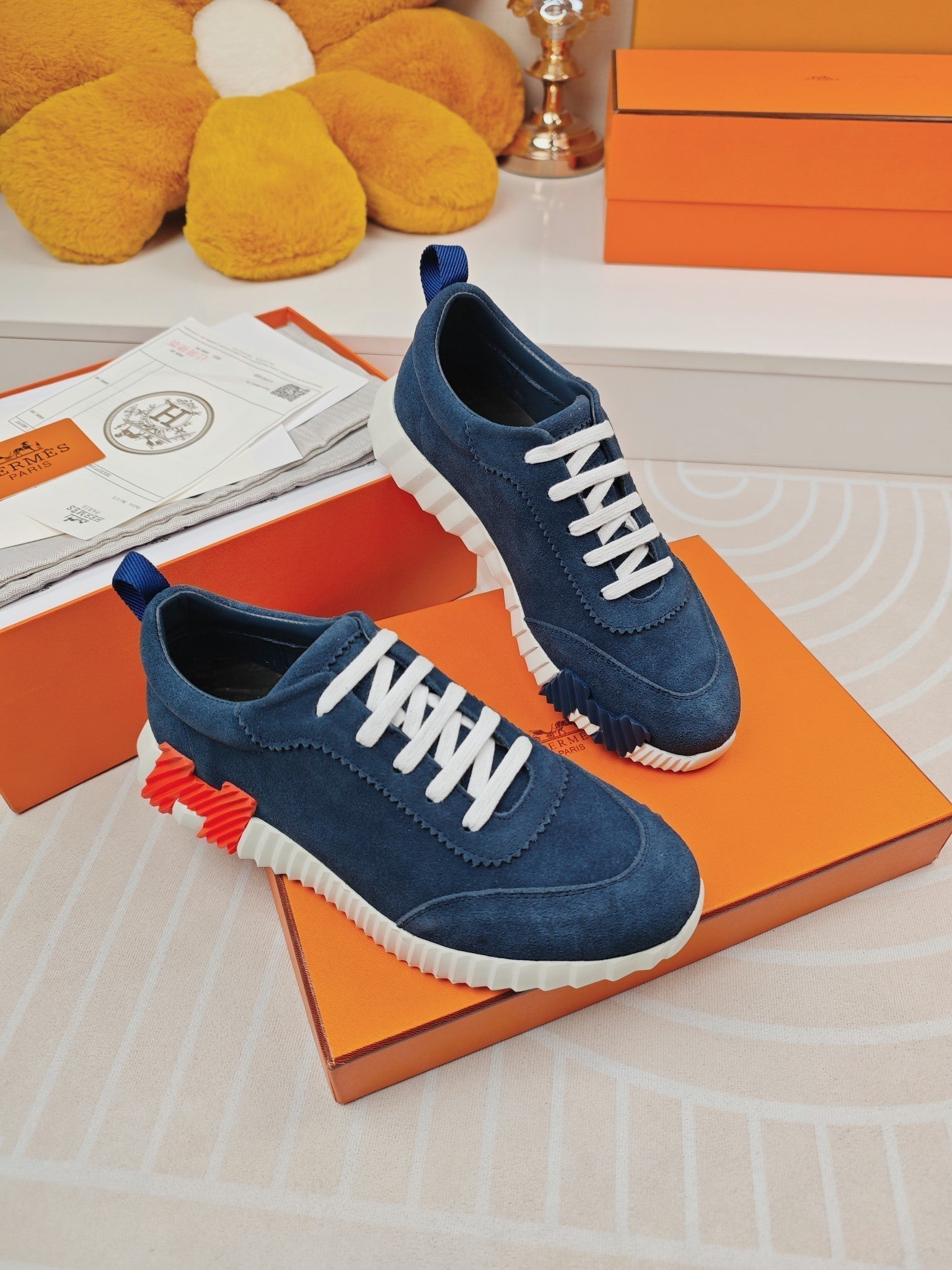 HERMES BOUNCING SNEAKERS DENIM CALFSKIN