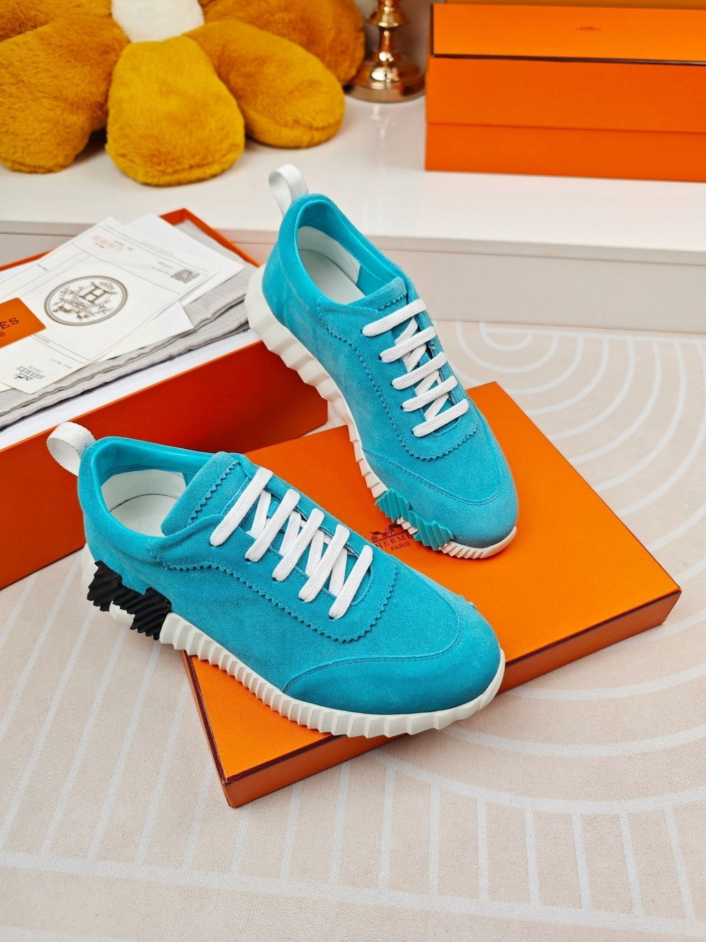 HERMES BOUNCING SNEAKERS SKY BLUE CALFSKIN