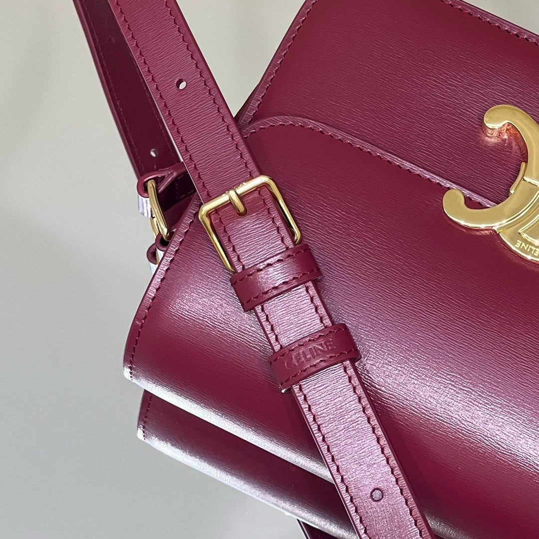 CELINE MINI CLAUDE 22 SHINY CALFSKIN FANSY PURPLE