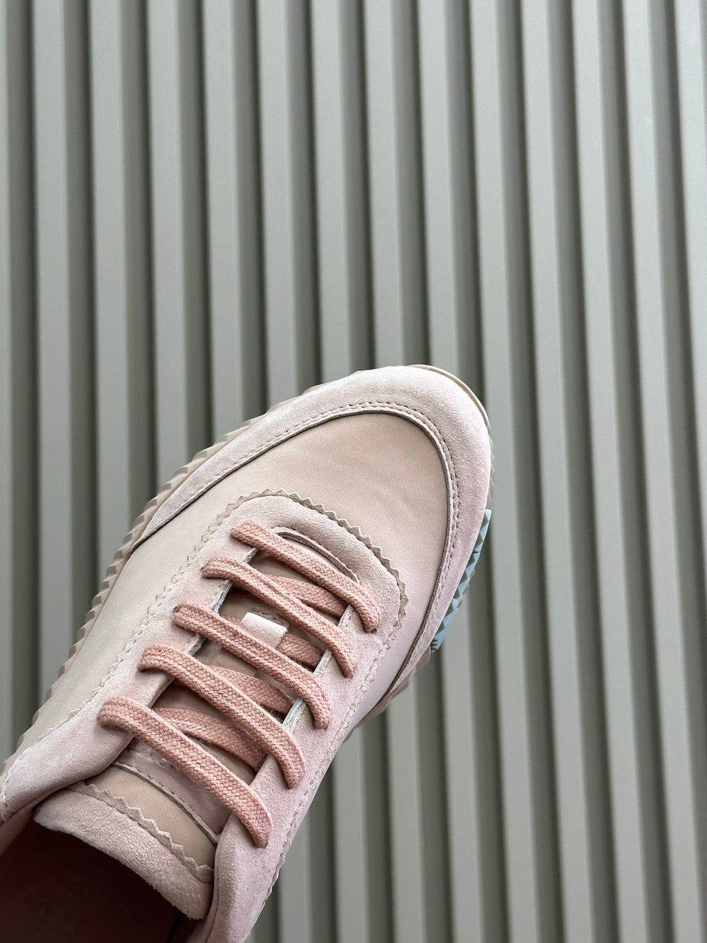 HERMES BOUNCING SNEAKERS LIGHT PINK CALFSKIN