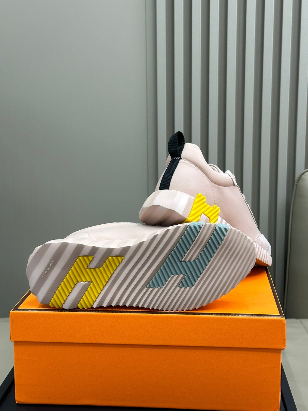 HERMES BOUNCING SNEAKERS LIGHT PINK CALFSKIN