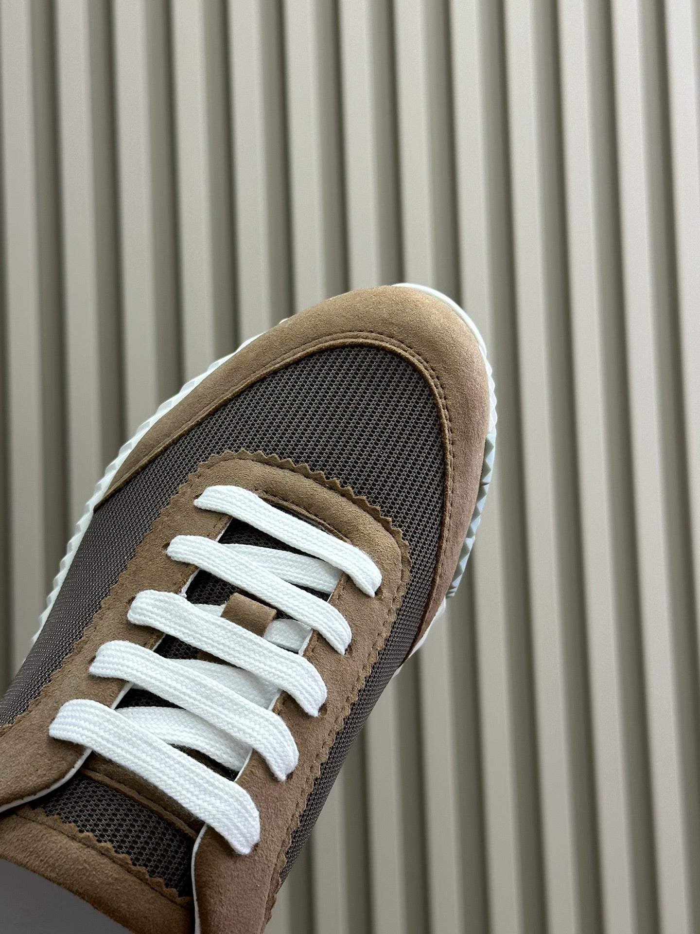 HERMES BOUNCING SNEAKERS BROWN CALFSKIN