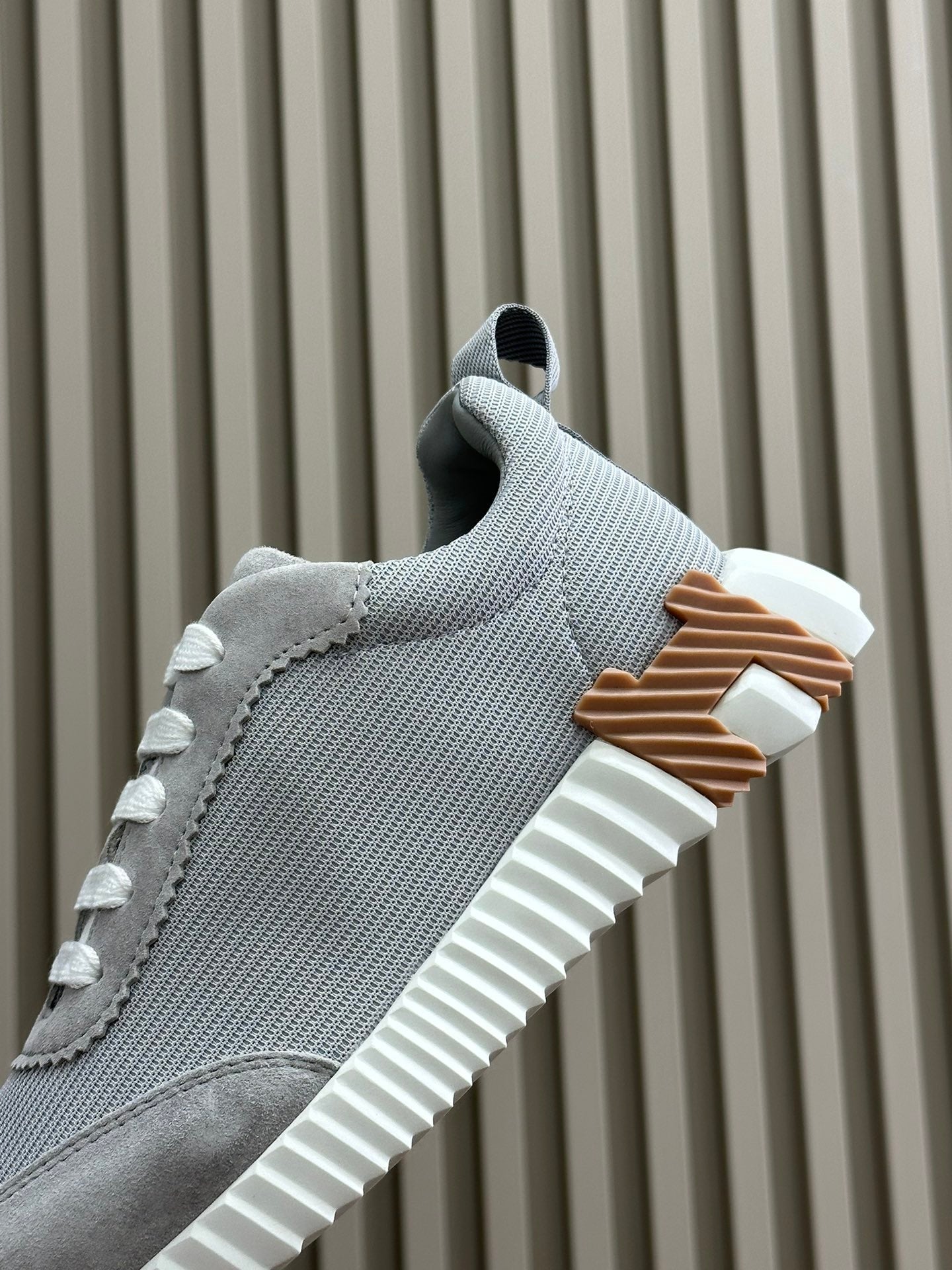 HERMES BOUNCING SNEAKERS LIGHT GRAY CALFSKIN