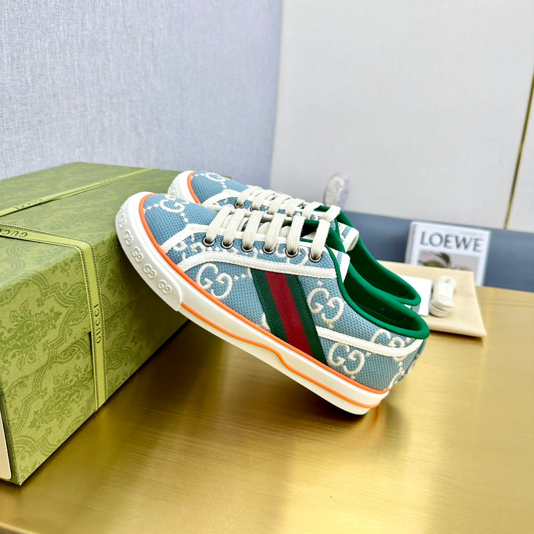 GUCCI TENNIS 1977 TRAINER BLUE CANVAS