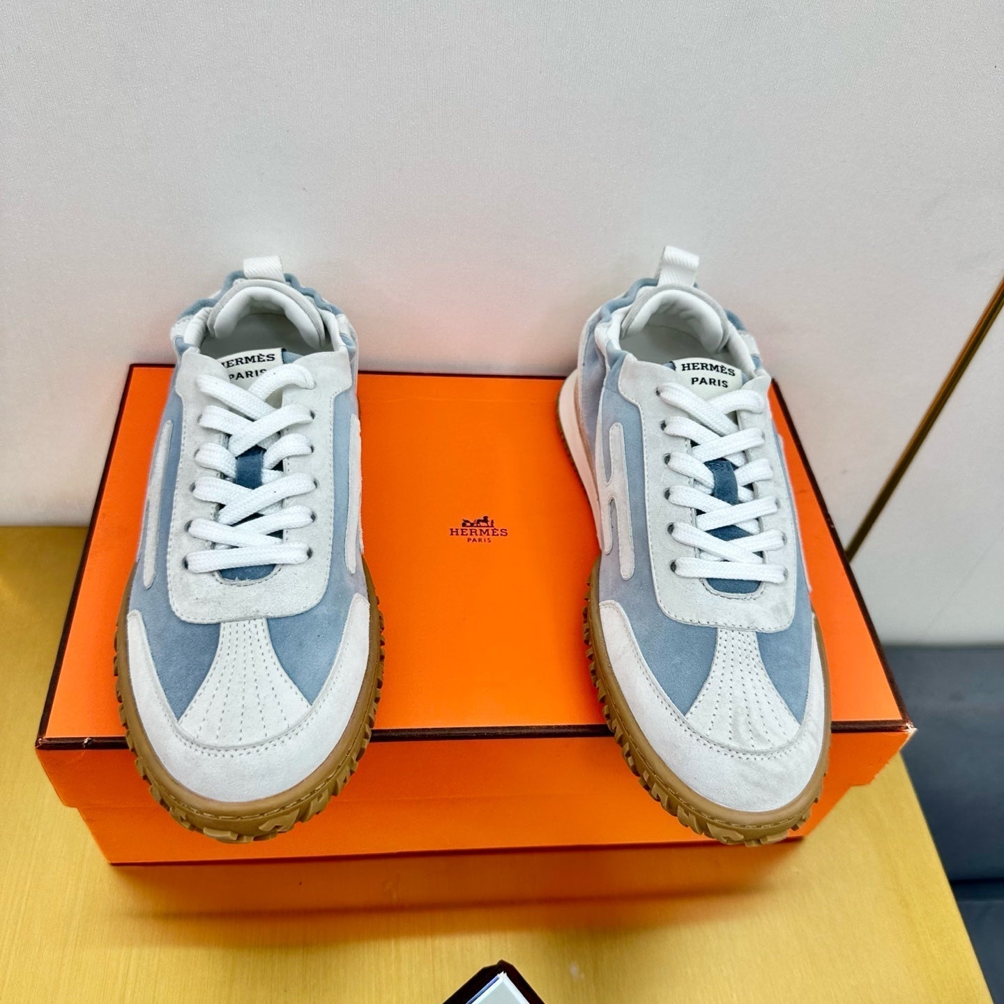 HERMES JET SNEAKER IN BLACK SUEDE AND NAPPA LEATHER