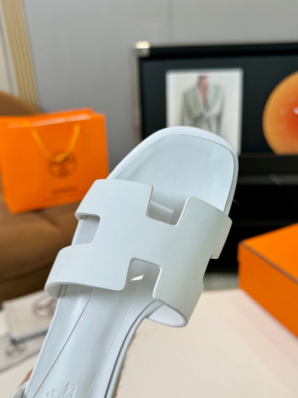 HERMES Elda espadrille 80 White Calfskin