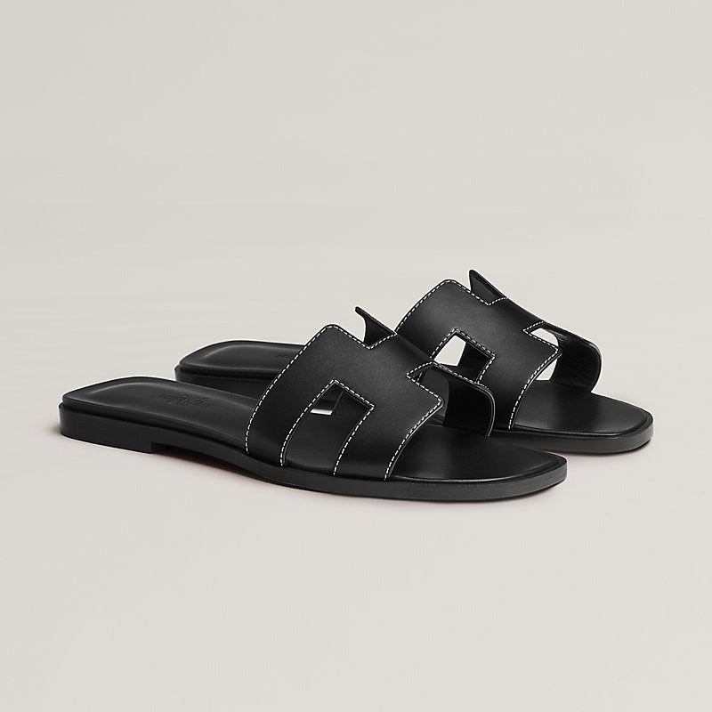 HERMES 0RAN SANDAL NOIR