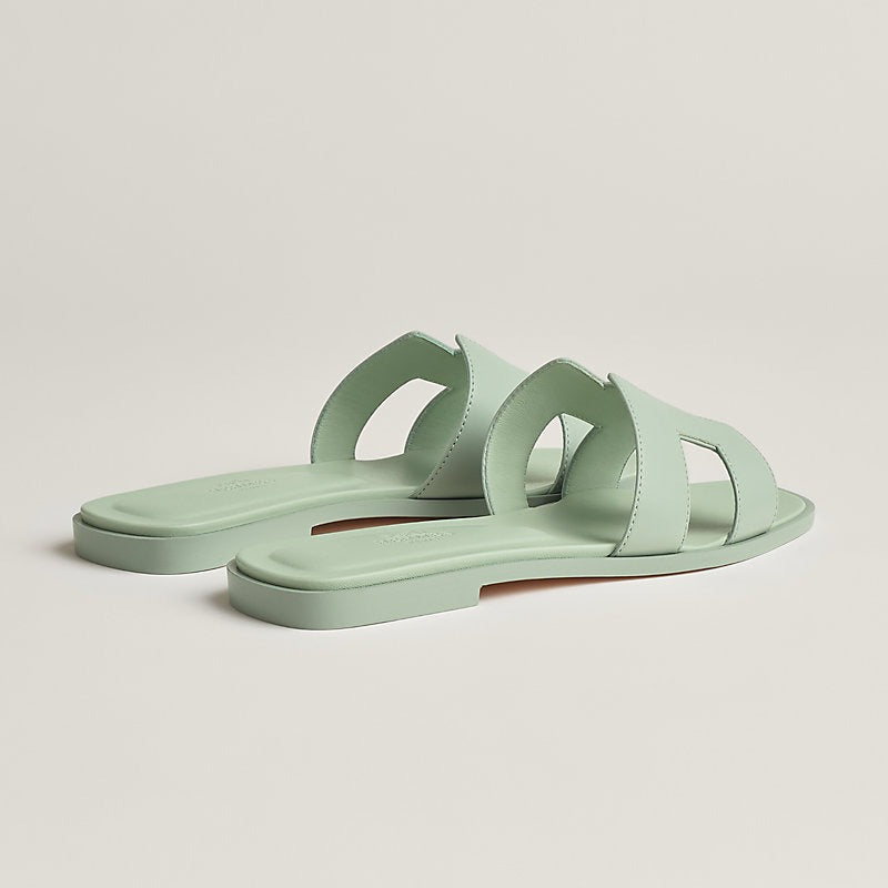 HERMES 0RAN SANDAL VERT DEAU