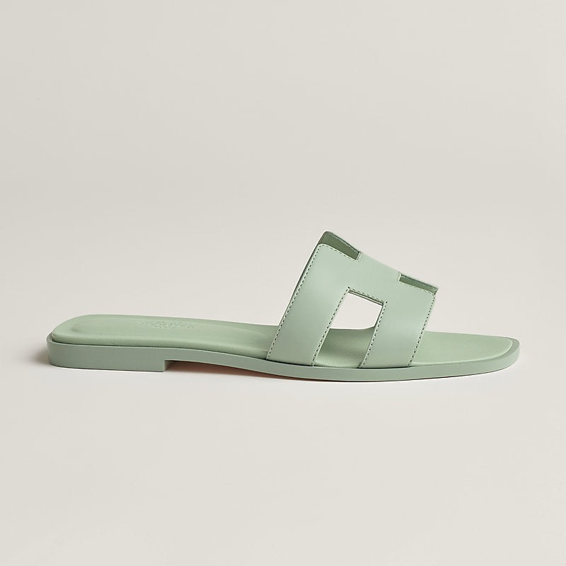 HERMES 0RAN SANDAL VERT DEAU