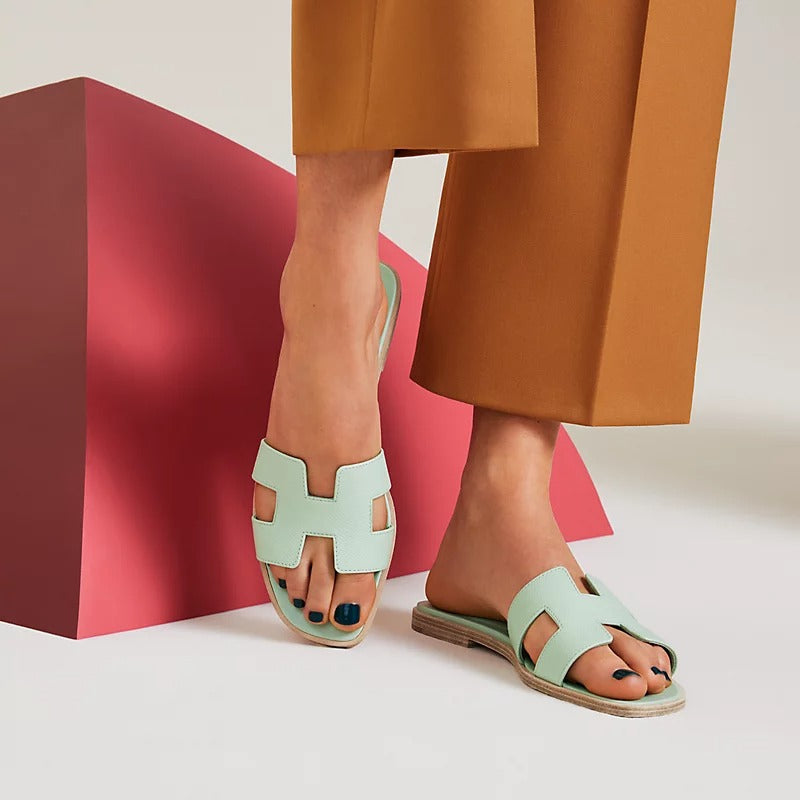 HERMES 0RAN SANDAL VERT JADE