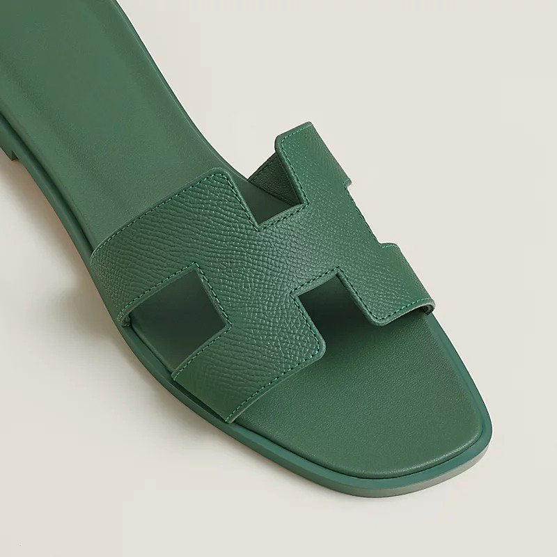 HERMES 0RAN SANDAL VERT LIERRE