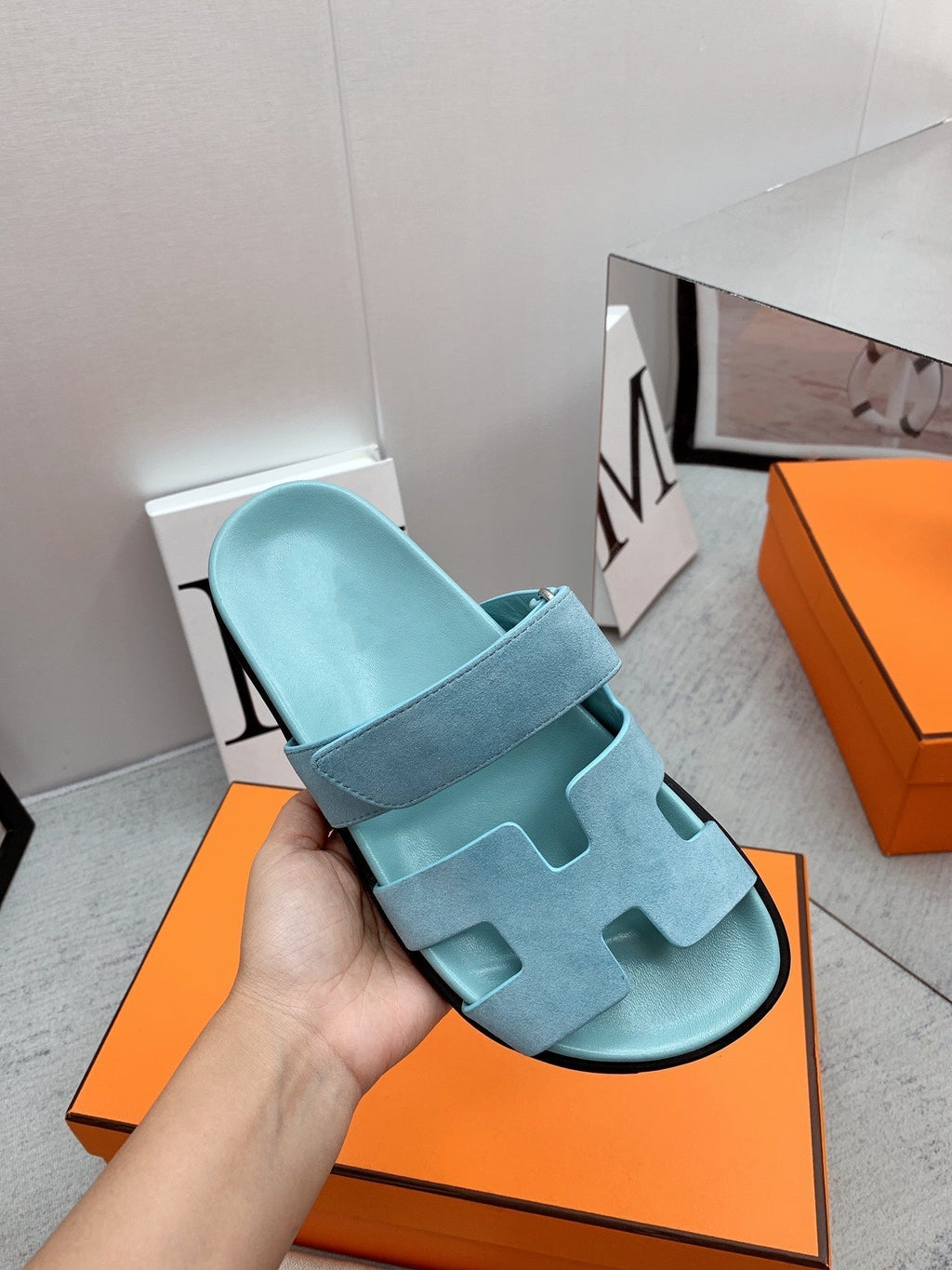 HERMES Chypre Sandal Light Blue